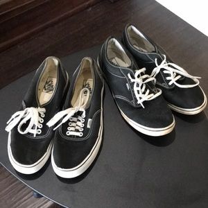 VANS:  two sets of black, size 10.5 and 11 Vans.